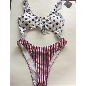 Zaful Patriotic American Flag  one-piece swimsuit